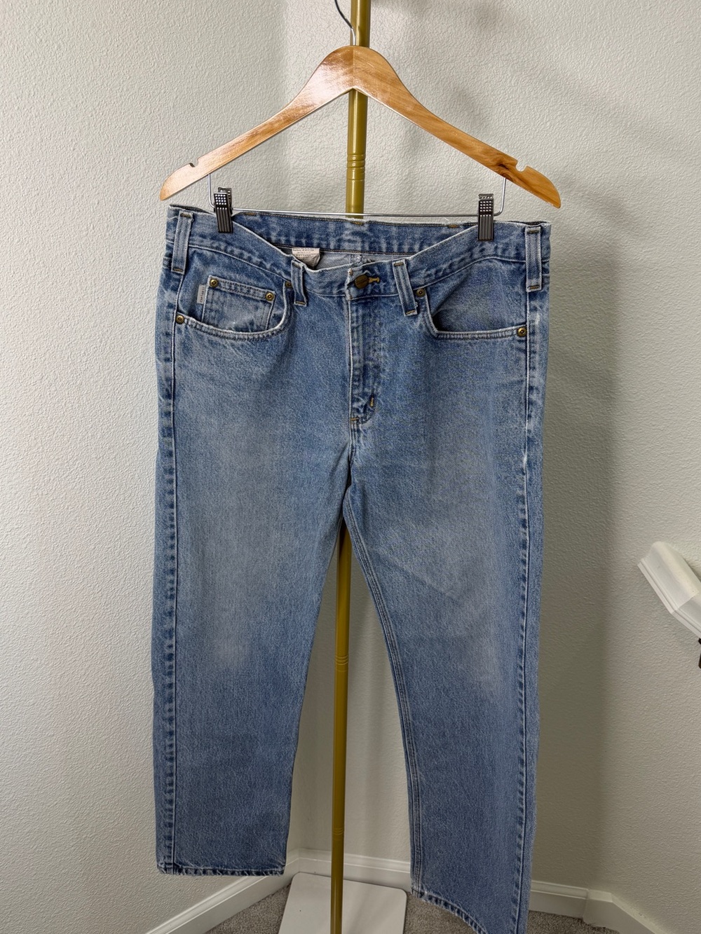 Carhartt B480 DPS Traditional Fit Denim Work Jeans Blue 35x32 Heavyweight